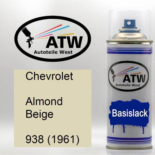 Chevrolet, Almond Beige, 938 (1961): 400ml Sprühdose, von ATW Autoteile West.